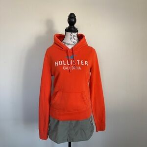 Y2K Hollister orange long sleeve hooded sweater